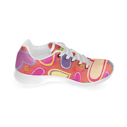 Cute Hearts background Women’s Running Shoes (Model 020)