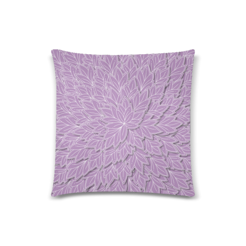 floating leaf pattern violet lilac white Custom Zippered Pillow Case 18"x18"(Twin Sides)