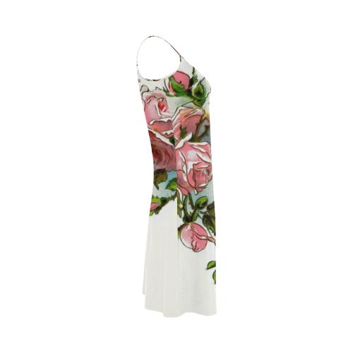 Vintage Pink Rose Floral Alcestis Slip Dress (Model D05)