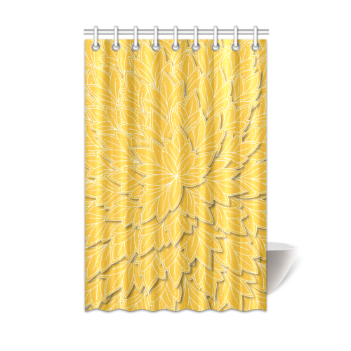 floating leaf pattern sunny yellow white Shower Curtain 48"x72"