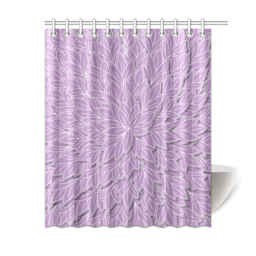 floating leaf pattern violet lilac white Shower Curtain 60"x72"