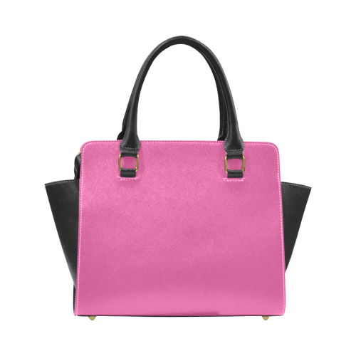 Raspberry Rose Color Accent Rivet Shoulder Handbag (Model 1645)