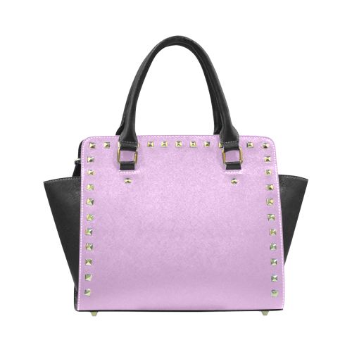 Violet Tulle Color Accent Rivet Shoulder Handbag (Model 1645)