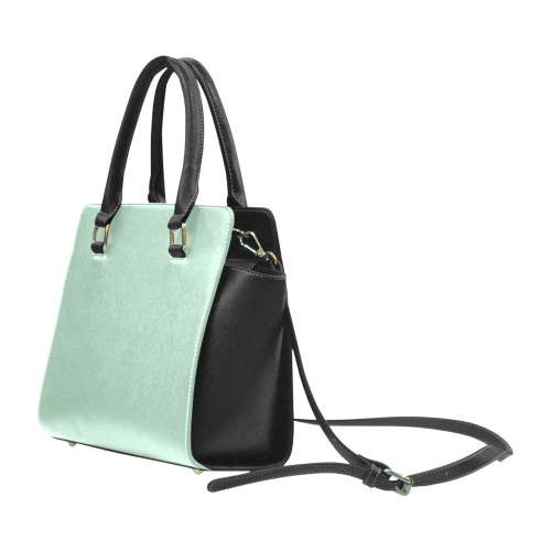 Grayed Jade Color Accent Rivet Shoulder Handbag (Model 1645)
