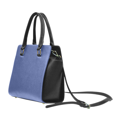 Deep Ultramarine Color Accent Rivet Shoulder Handbag (Model 1645)