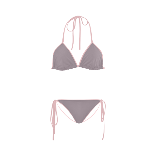Sea Fog Color Accent Custom Bikini Swimsuit
