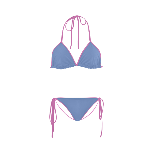Cornflower Blue Color Accent Custom Bikini Swimsuit