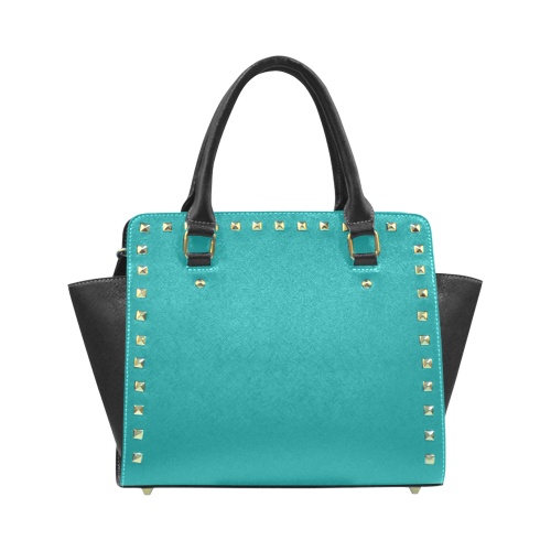 Lapis Color Accent Rivet Shoulder Handbag (Model 1645)