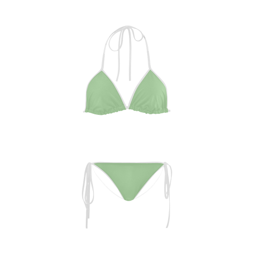 Pistachio Color Accent Custom Bikini Swimsuit