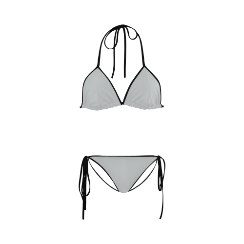 Glacier Gray Color Accent Custom Bikini Swimsuit