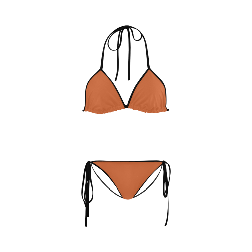 Harvest Pumpkin Color Accent Custom Bikini Swimsuit