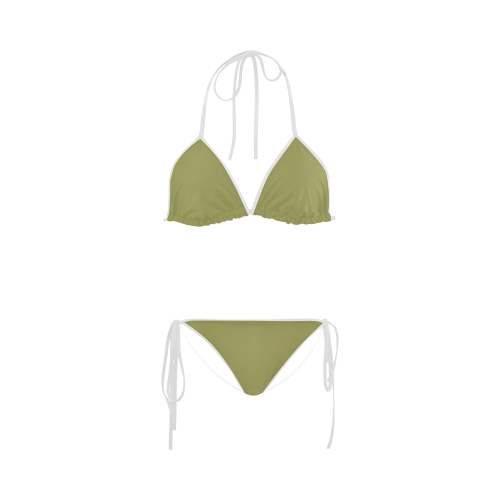 Moss Color Accent Custom Bikini Swimsuit