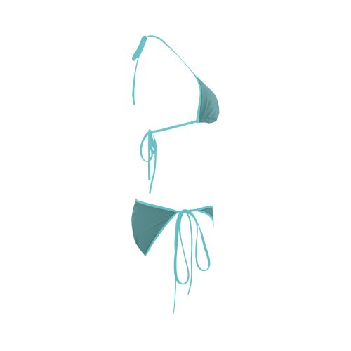 Teal Color Accent Custom Bikini Swimsuit