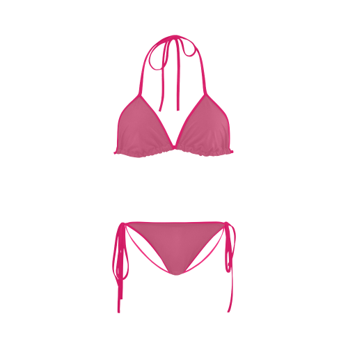 Pink Flambé Color Accent Custom Bikini Swimsuit