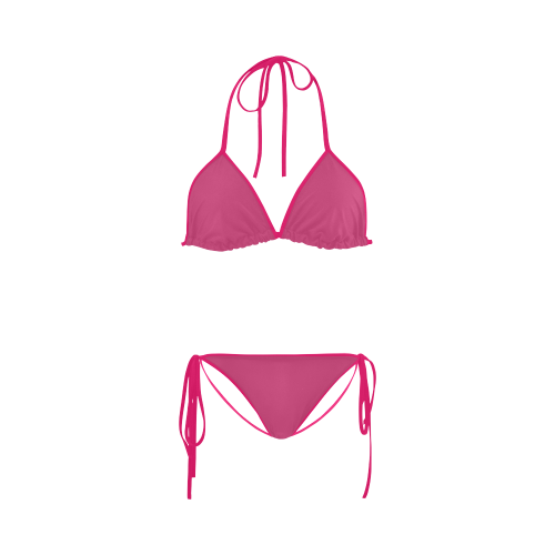 Magenta Color Accent Custom Bikini Swimsuit