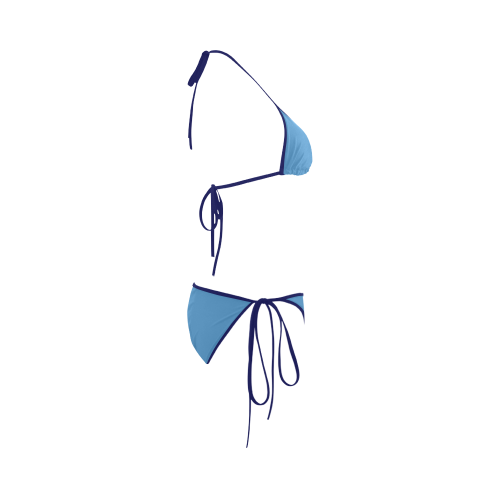 Azure Blue Color Accent Custom Bikini Swimsuit
