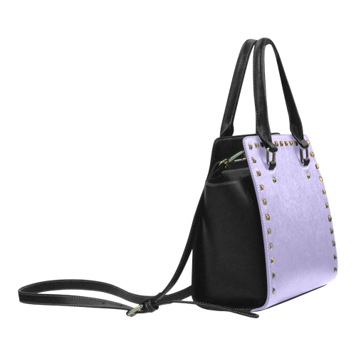 Violet Tulip Color Accent Rivet Shoulder Handbag (Model 1645)