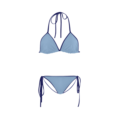 Placid Blue Color Accent Custom Bikini Swimsuit