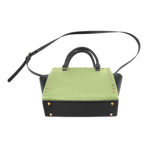 Peridot Color Accent Rivet Shoulder Handbag (Model 1645)