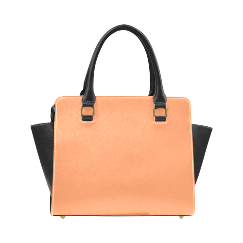 Tangerine Color Accent Rivet Shoulder Handbag (Model 1645)