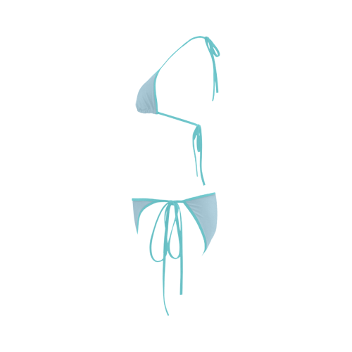 Aquamarine Color Accent Custom Bikini Swimsuit
