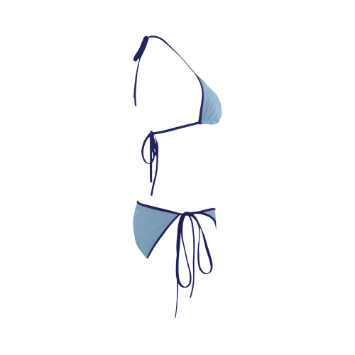 Dusk Blue Color Accent Custom Bikini Swimsuit