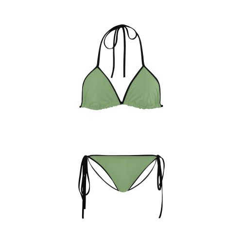 Green Tea Color Accent Custom Bikini Swimsuit
