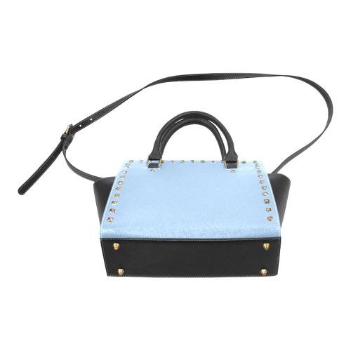 Placid Blue Color Accent Rivet Shoulder Handbag (Model 1645)