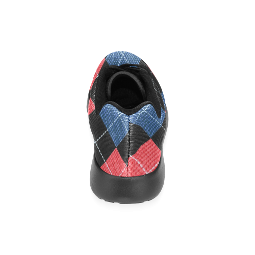 ARGYLE RED AND BLUE Women’s Running Shoes (Model 020)