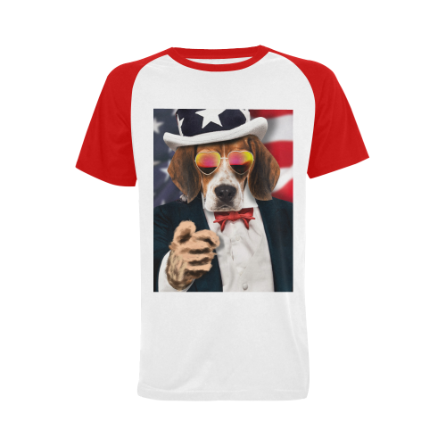 Dog Men's Raglan T-shirt (USA Size) (Model T11)