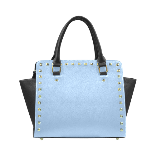 Placid Blue Color Accent Rivet Shoulder Handbag (Model 1645)