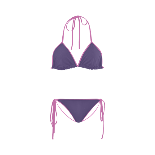 Gentian Violet Color Accent Custom Bikini Swimsuit