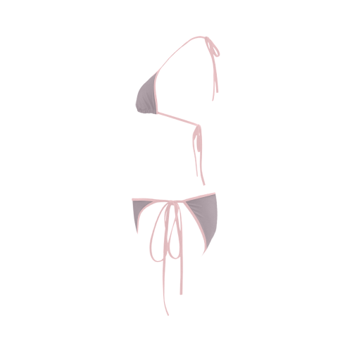 Sea Fog Color Accent Custom Bikini Swimsuit