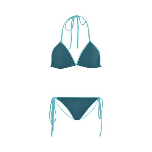 Blue Coral Color Accent Custom Bikini Swimsuit