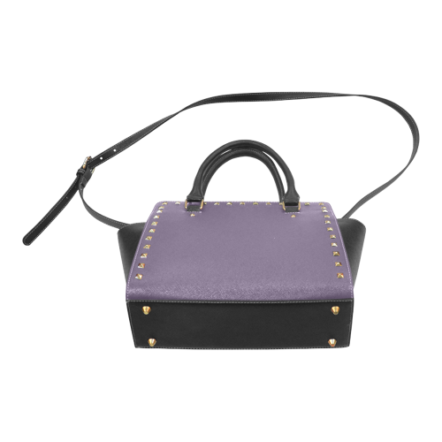 Indigo Color Accent Rivet Shoulder Handbag (Model 1645)