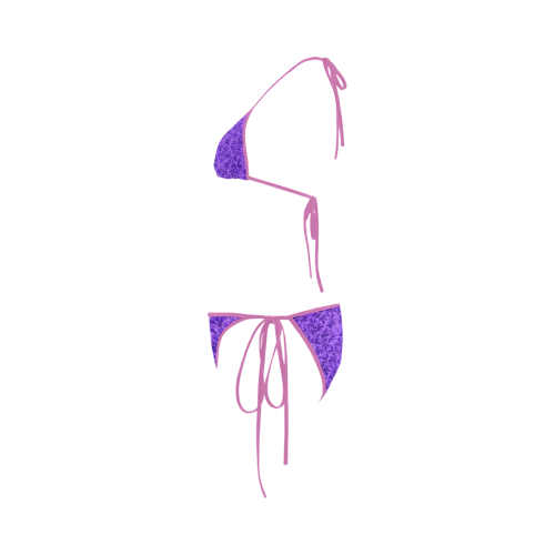 Vintage Floral Lace Leaf Amethyst Purple Custom Bikini Swimsuit