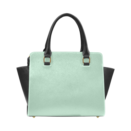 Grayed Jade Color Accent Rivet Shoulder Handbag (Model 1645)