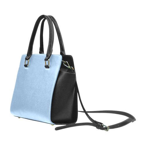 Placid Blue Color Accent Rivet Shoulder Handbag (Model 1645)