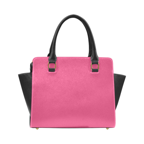 Raspberry Sorbet Color Accent Rivet Shoulder Handbag (Model 1645)
