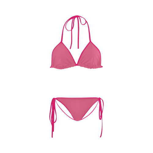 Hot Pink Color Accent Custom Bikini Swimsuit