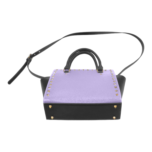 Paisley Purple Color Accent Rivet Shoulder Handbag (Model 1645)