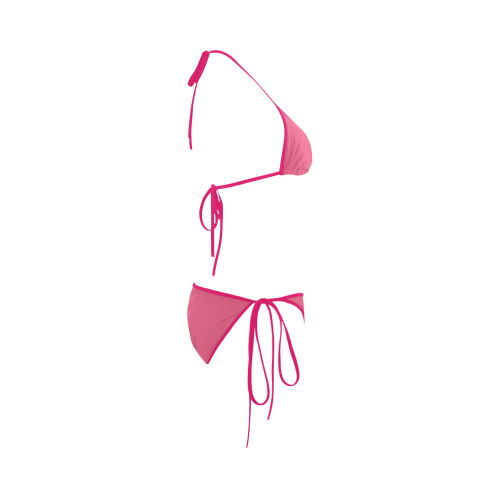 Hot Pink Color Accent Custom Bikini Swimsuit