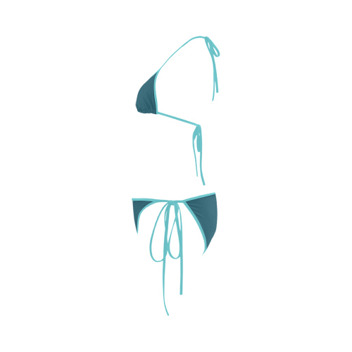 Blue Coral Color Accent Custom Bikini Swimsuit
