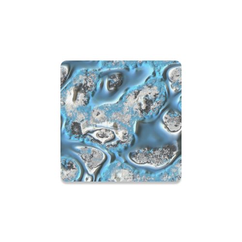 metal art 11, blue Square Coaster