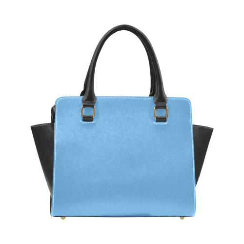 Azure Blue Color Accent Rivet Shoulder Handbag (Model 1645)