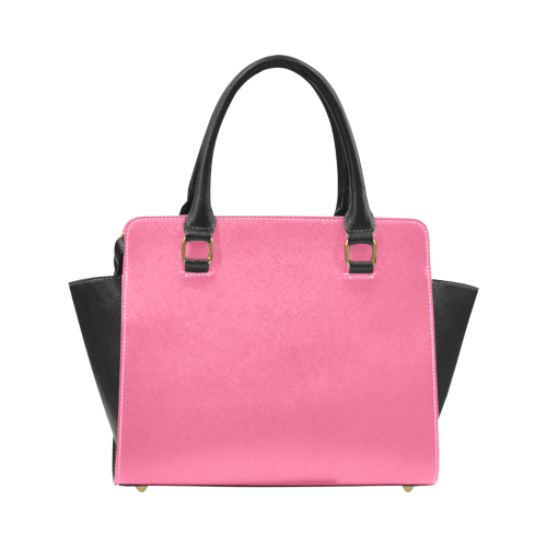 Hot Pink Color Accent Rivet Shoulder Handbag (Model 1645)