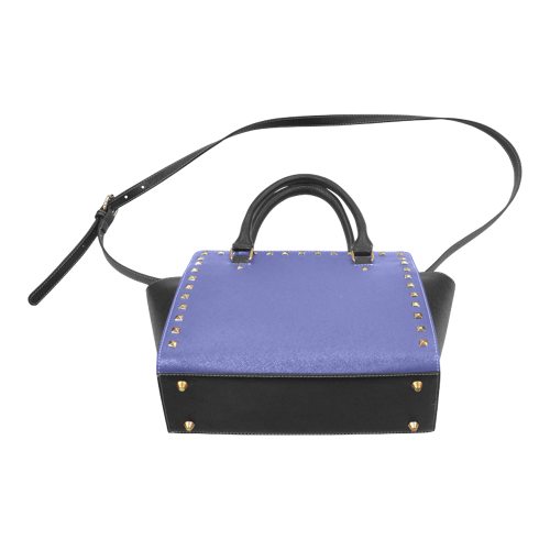 Royal Blue Color Accent Rivet Shoulder Handbag (Model 1645)