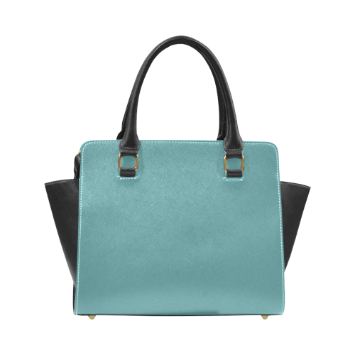 Teal Color Accent Rivet Shoulder Handbag (Model 1645)