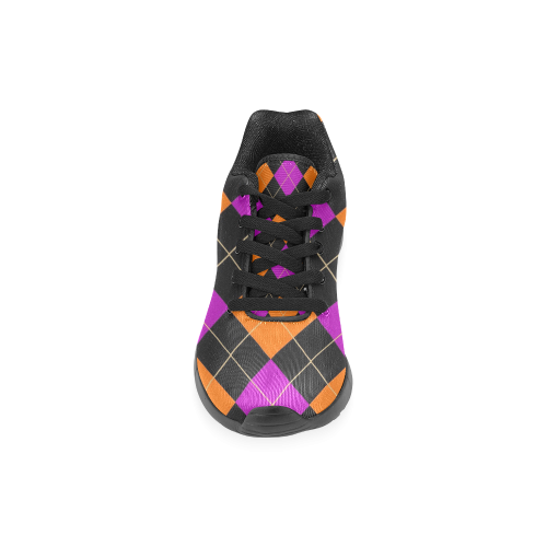 ARGYLE ORANGE AND PURPLE Women’s Running Shoes (Model 020)