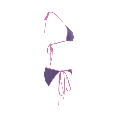 Gentian Violet Color Accent Custom Bikini Swimsuit